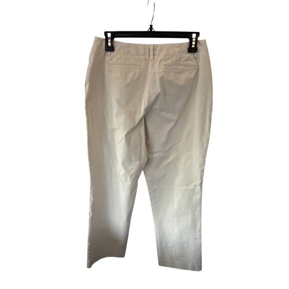 J Jill Stretch Ankle Pants White 6P Petite Cotton Cropped Trousers Chino Neutral - Picture 2 of 7